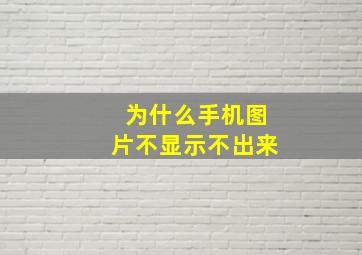 为什么手机图片不显示不出来