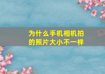 为什么手机相机拍的照片大小不一样