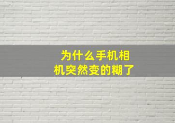 为什么手机相机突然变的糊了