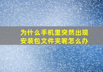 为什么手机里突然出现安装包文件夹呢怎么办