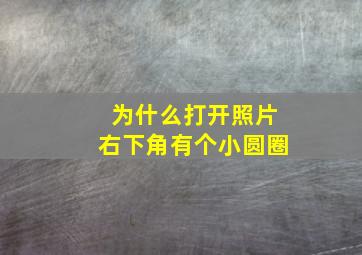 为什么打开照片右下角有个小圆圈