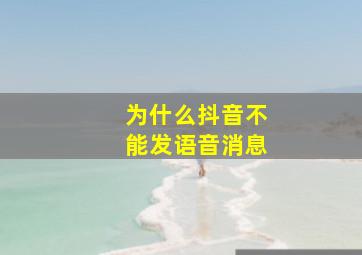 为什么抖音不能发语音消息