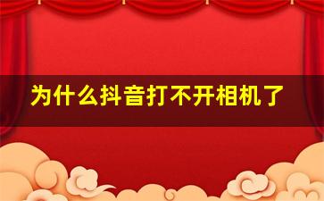 为什么抖音打不开相机了