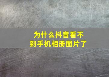 为什么抖音看不到手机相册图片了