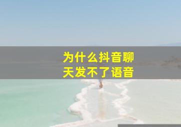 为什么抖音聊天发不了语音