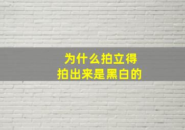 为什么拍立得拍出来是黑白的