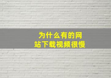 为什么有的网站下载视频很慢