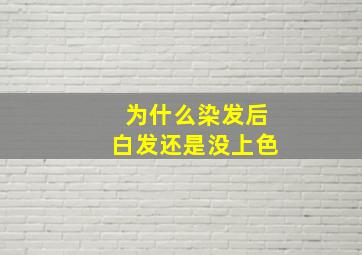 为什么染发后白发还是没上色