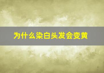 为什么染白头发会变黄