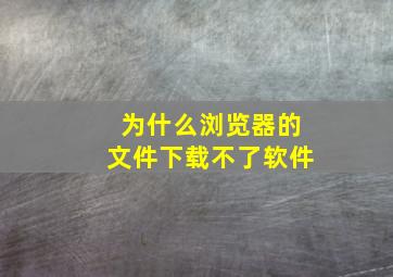 为什么浏览器的文件下载不了软件