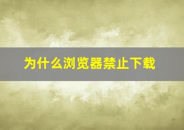 为什么浏览器禁止下载