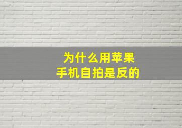 为什么用苹果手机自拍是反的