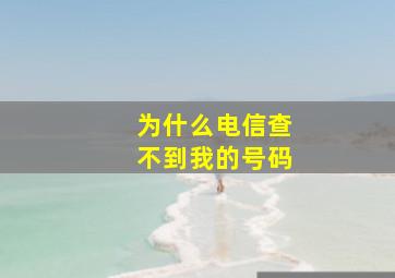 为什么电信查不到我的号码