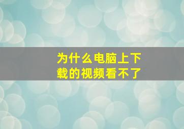 为什么电脑上下载的视频看不了