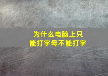 为什么电脑上只能打字母不能打字