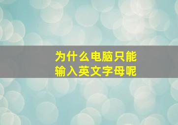 为什么电脑只能输入英文字母呢