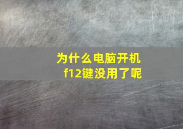 为什么电脑开机f12键没用了呢