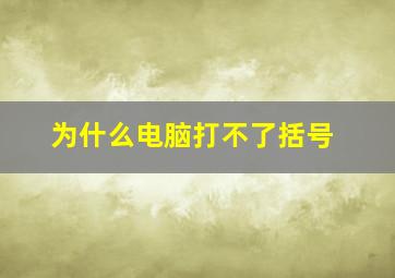 为什么电脑打不了括号