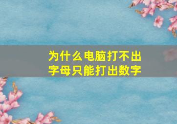 为什么电脑打不出字母只能打出数字