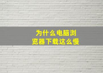 为什么电脑浏览器下载这么慢