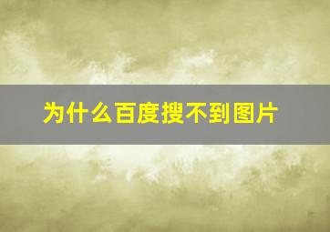 为什么百度搜不到图片