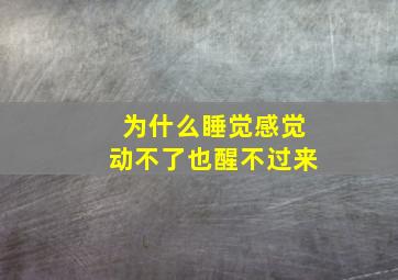 为什么睡觉感觉动不了也醒不过来