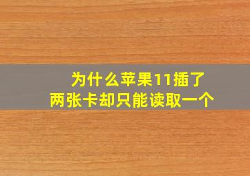 为什么苹果11插了两张卡却只能读取一个