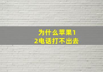 为什么苹果12电话打不出去