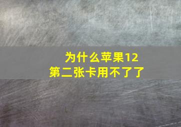 为什么苹果12第二张卡用不了了