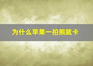 为什么苹果一拍照就卡