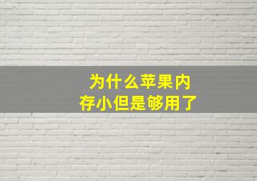 为什么苹果内存小但是够用了