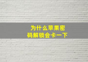 为什么苹果密码解锁会卡一下