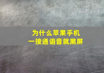 为什么苹果手机一接通语音就黑屏