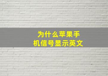 为什么苹果手机信号显示英文