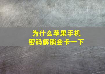 为什么苹果手机密码解锁会卡一下