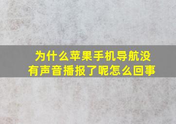 为什么苹果手机导航没有声音播报了呢怎么回事