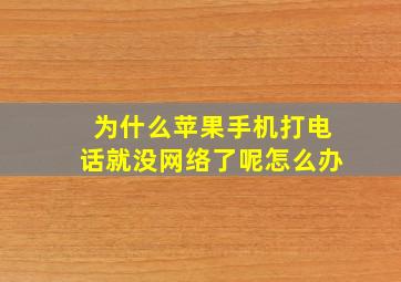 为什么苹果手机打电话就没网络了呢怎么办