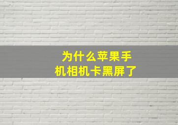 为什么苹果手机相机卡黑屏了