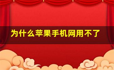 为什么苹果手机网用不了