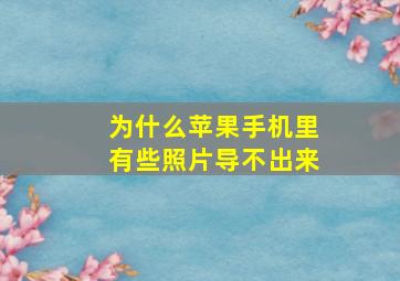 为什么苹果手机里有些照片导不出来