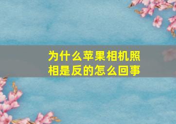 为什么苹果相机照相是反的怎么回事