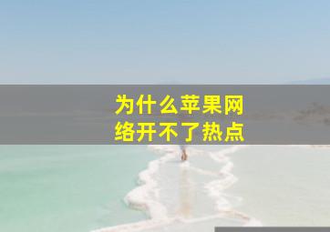 为什么苹果网络开不了热点