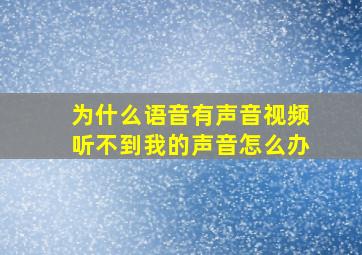 为什么语音有声音视频听不到我的声音怎么办