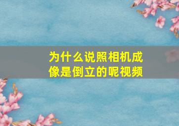 为什么说照相机成像是倒立的呢视频