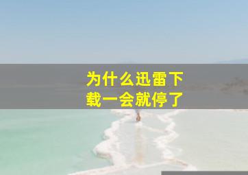 为什么迅雷下载一会就停了