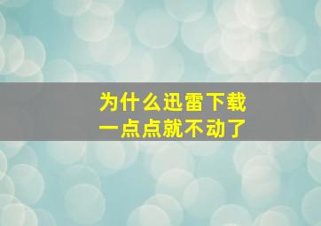 为什么迅雷下载一点点就不动了