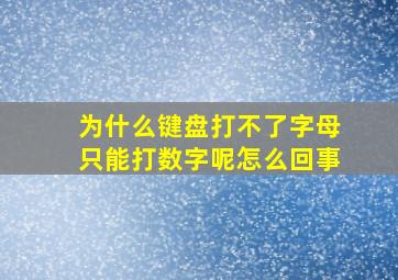 为什么键盘打不了字母只能打数字呢怎么回事