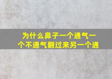 为什么鼻子一个通气一个不通气翻过来另一个通