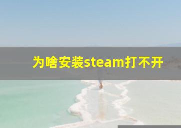 为啥安装steam打不开