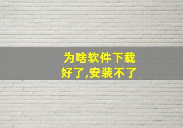 为啥软件下载好了,安装不了